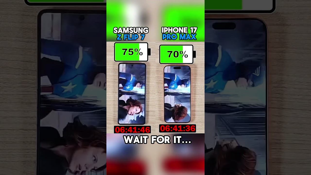 ☠️⚡SAMSUNG Z FLIP 7 VS IPHONE 17 PRO MAX BATTERY TEST!!