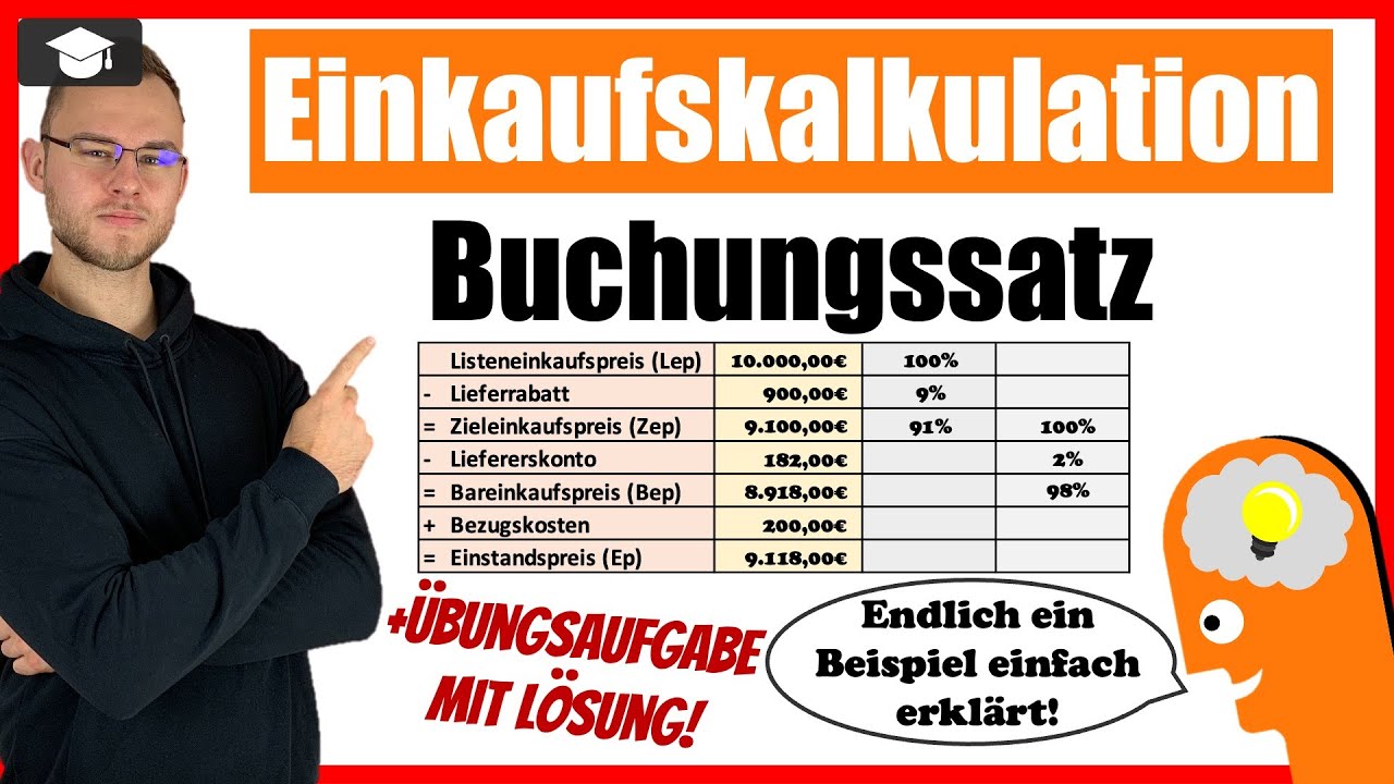 Einkaufskalkulation Buchungssatz an einem Beispiel erklärt