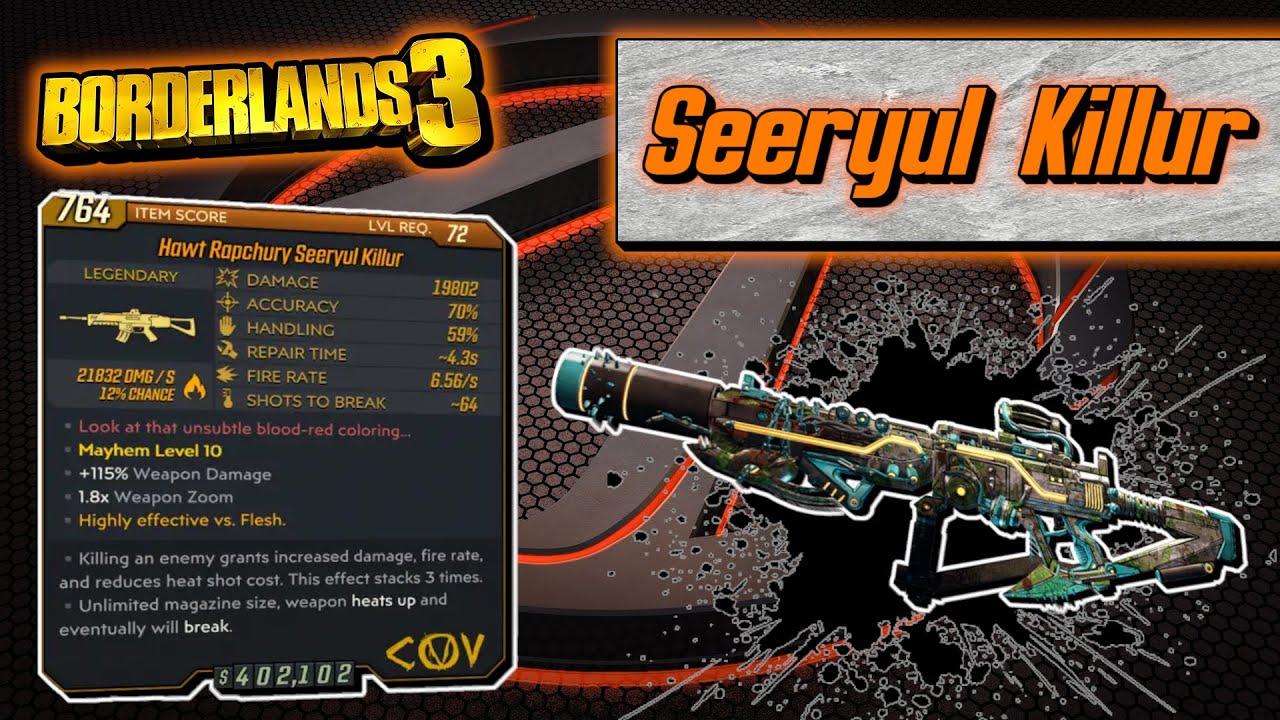 Legendary Item Guide | Seeryul Killur | [Borderlands 3]