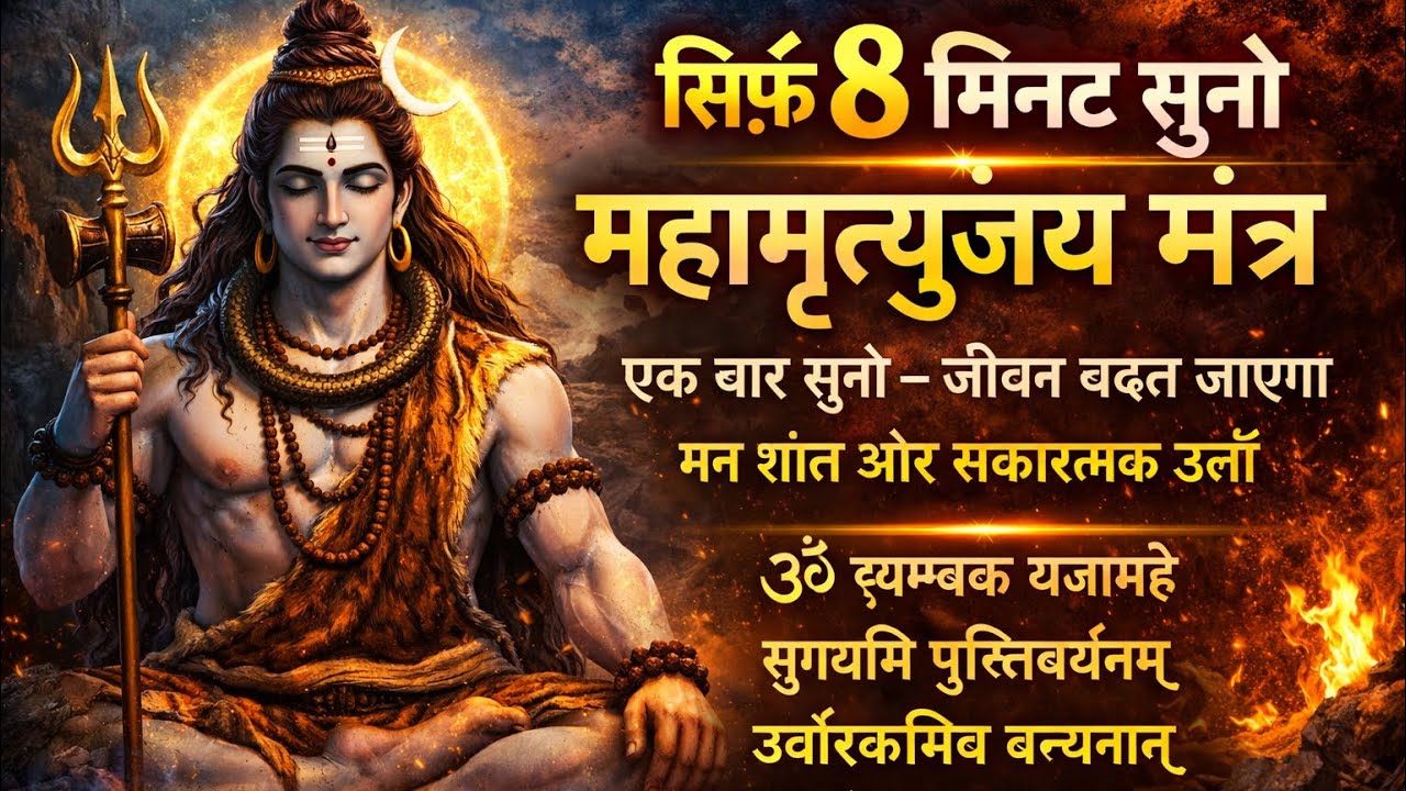 🔱 सिर्फ 8 मिनट सुनो | Mahamrityunjaya Mantra | Shiv Ji Ka Powerful Healing Mantra