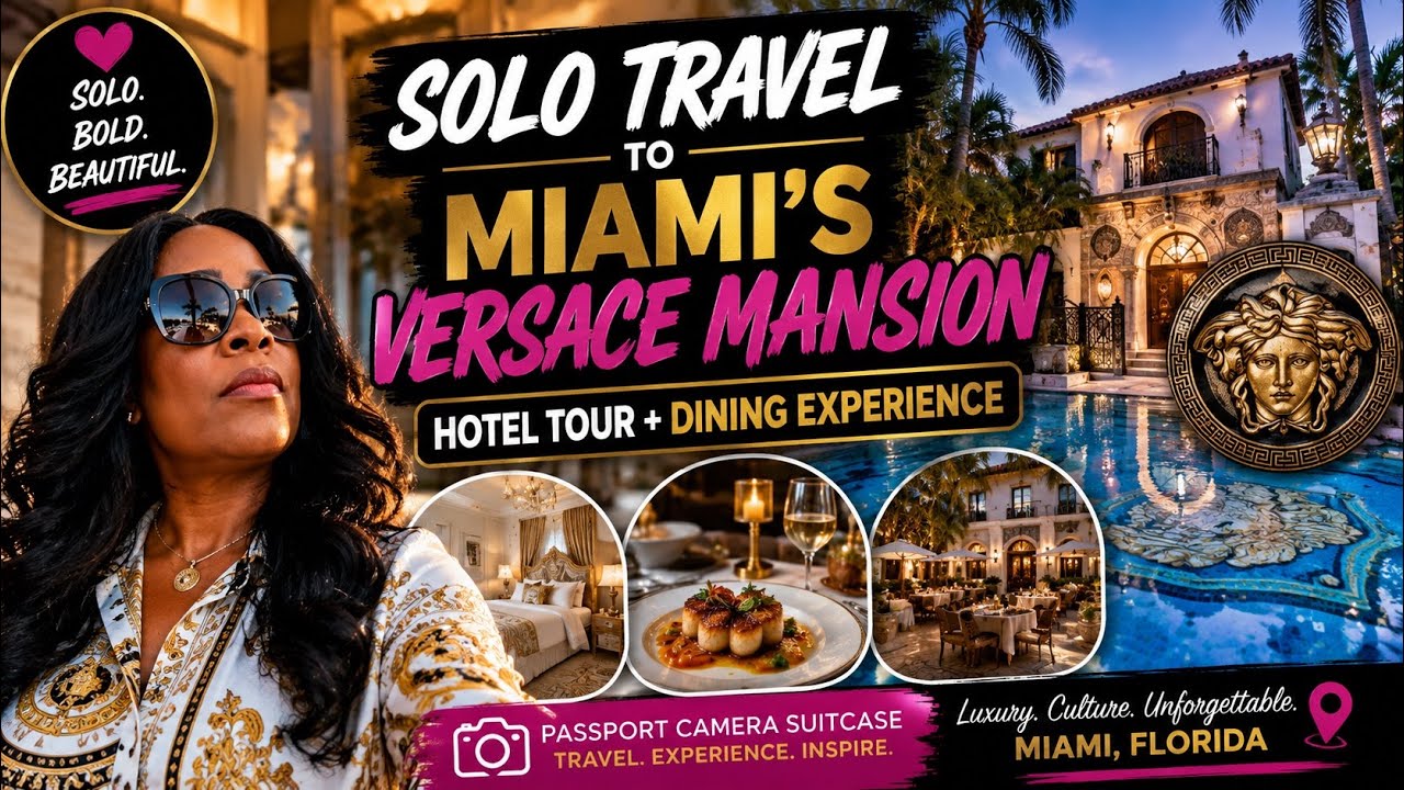 Solo Travel to Miami’s Versace Mansion | Hotel Tour + Dining Experience | Passport Camera Suitcase