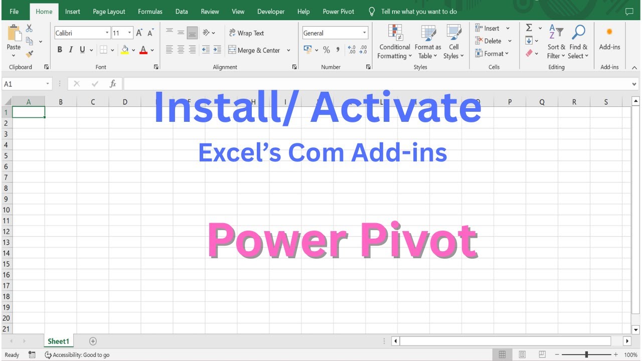 How to Install/ Activate POWER PIVOT In EXCEL