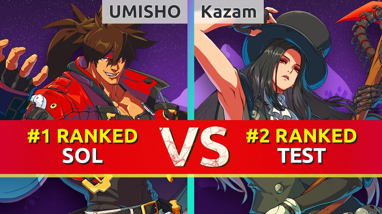 GGST ▰ UMISHO (#1 Ranked Sol) vs Kazam (#2 Ranked Testament). High Level Gameplay