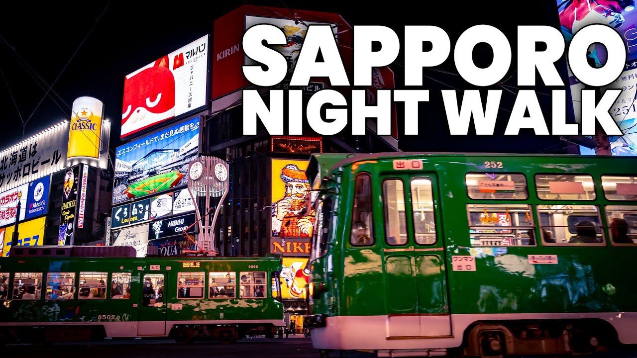 Sapporo City Night Walk - Susukino Through Tanuki Koji Street | Hokkaido