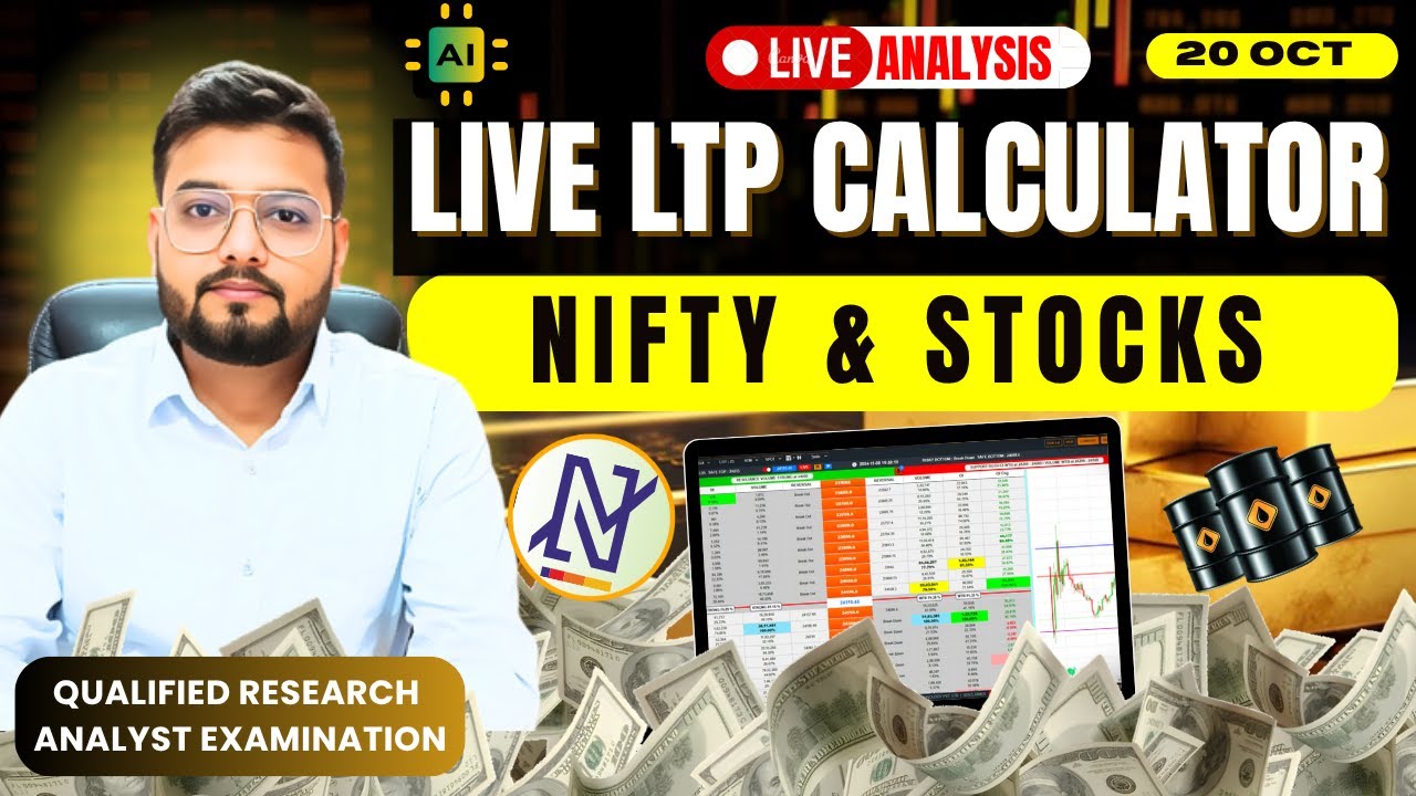 20 Oct live option chain Nifty BankNifty Finnifty with LTP Calculator #trading #ltpcalculator