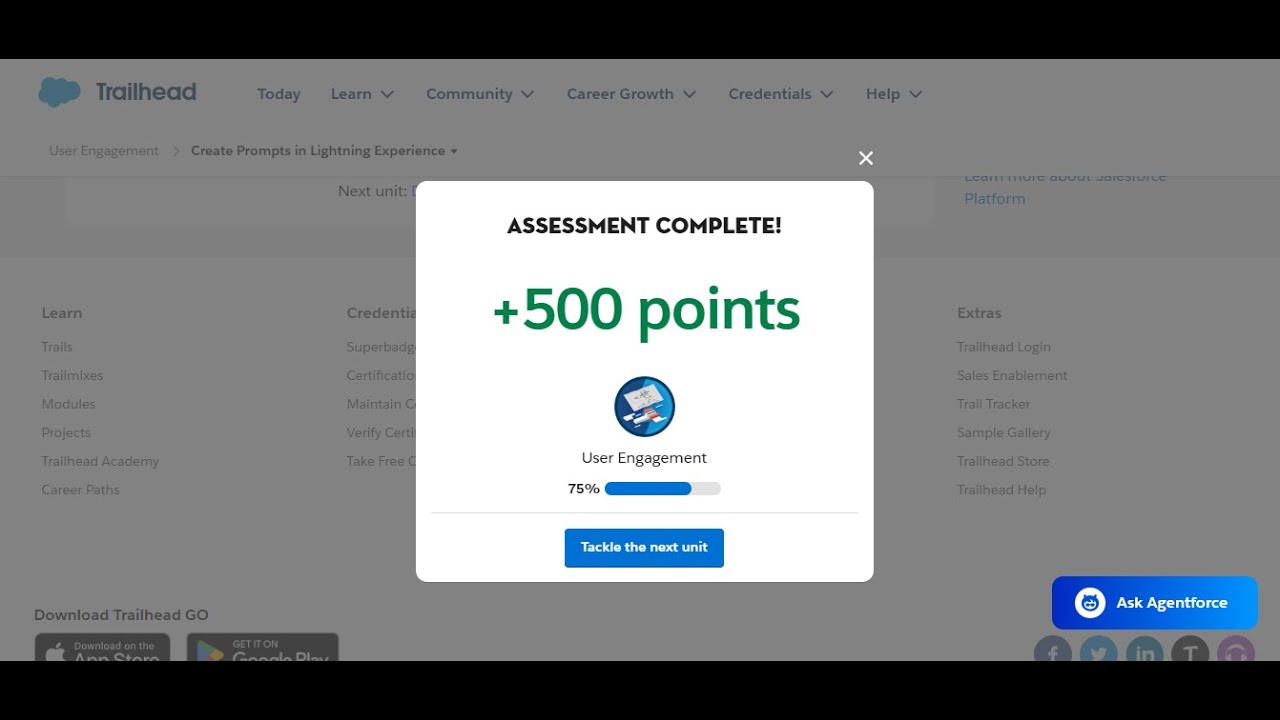 Create Prompts in Lightning Experience At User Engagement - Trailhead Salesforce 2025