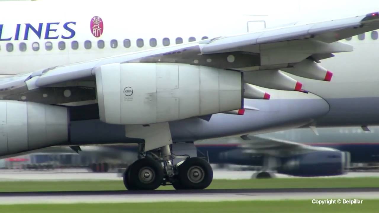 China Airlines A340-300  arrival at YVR   (HD)