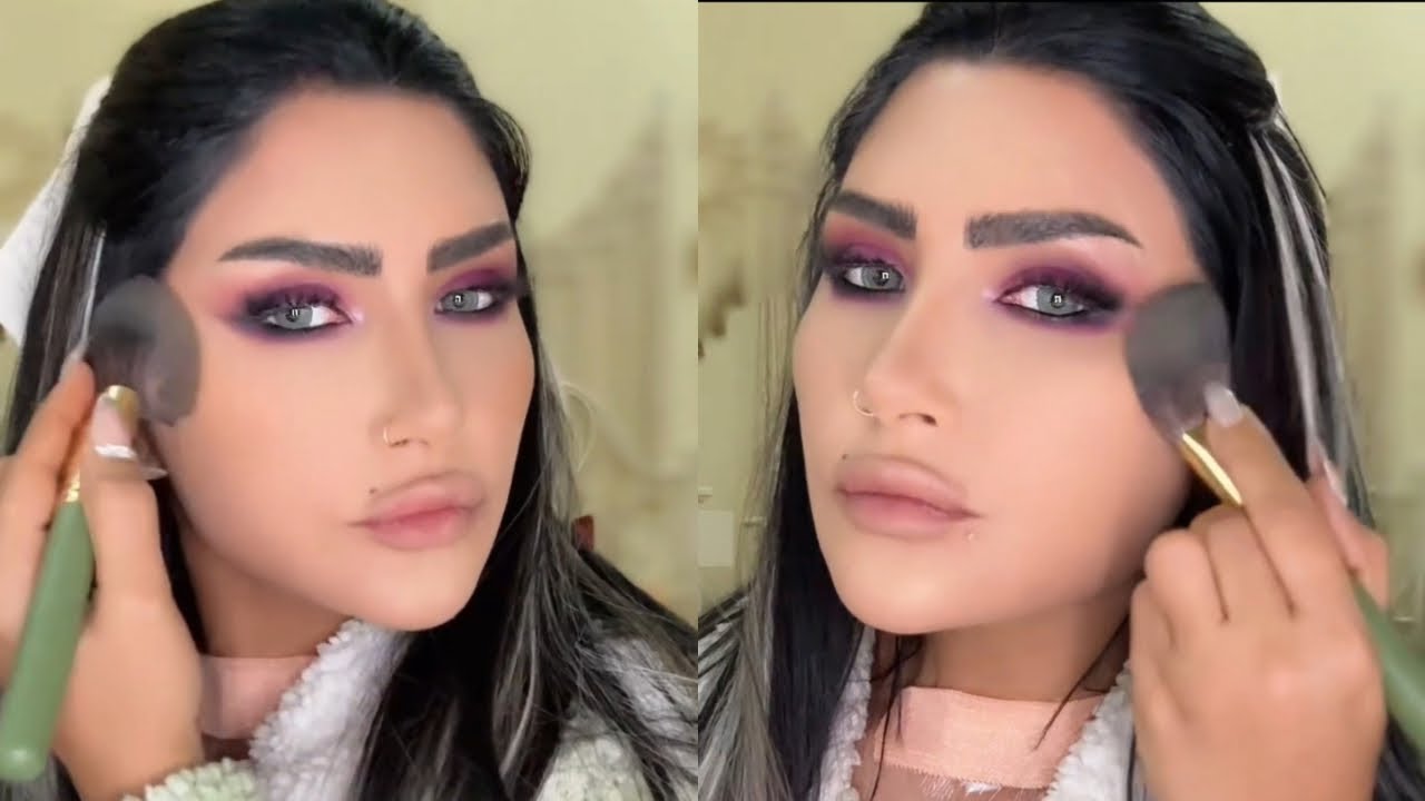 مكياج سموكي عنابي 😎