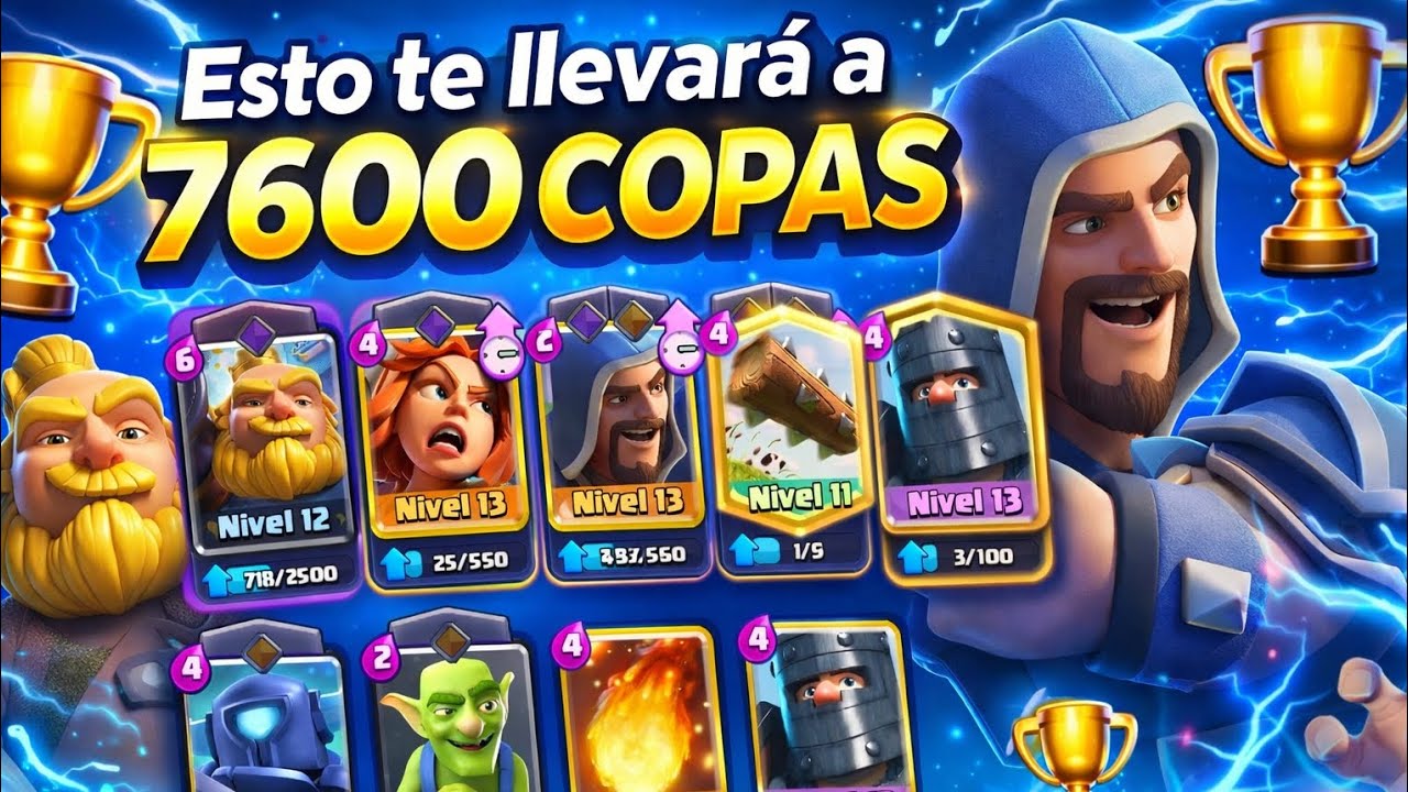 Probé este mazo y subí a 7600 COPAS 😱 ¡Está ROTÍSIMO!#clashroyale 