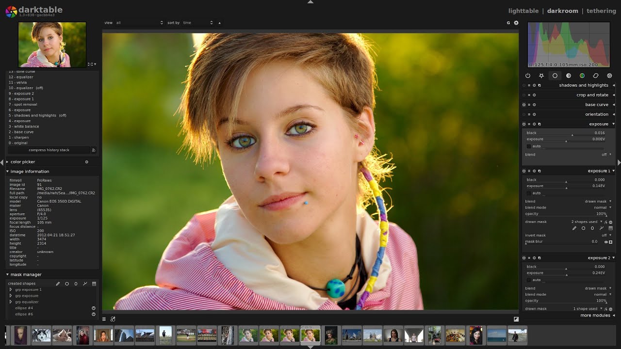 Darktable RAW edit: Golden hair portrait (part 1)