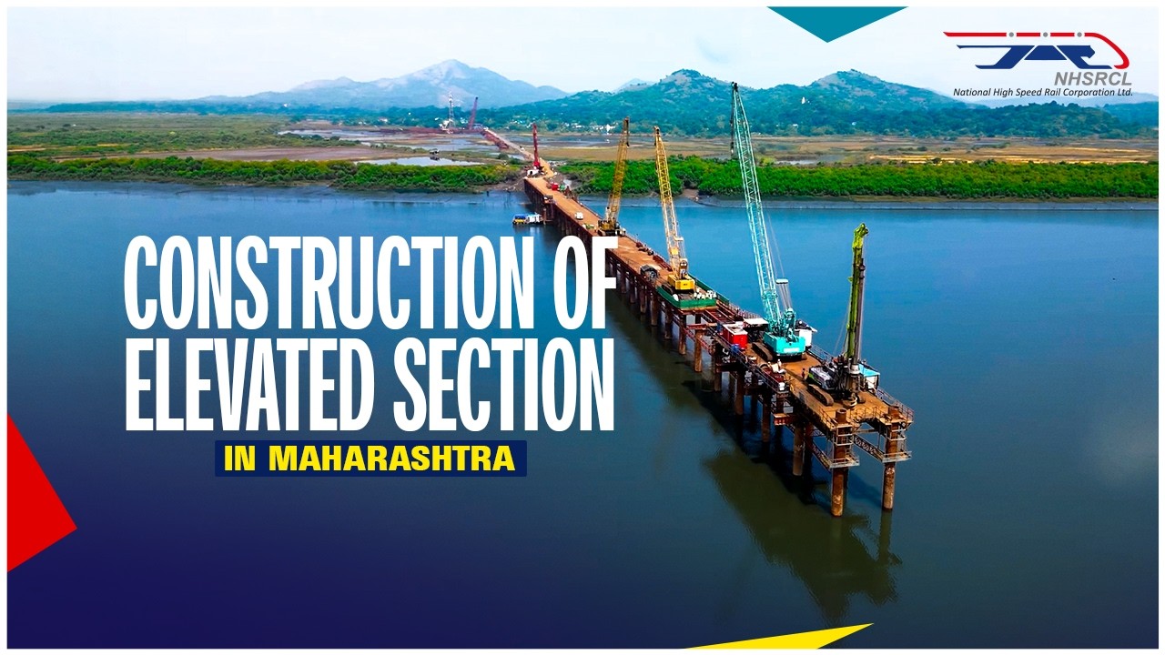 Construction of elevated section in Maharashtra | MAHSR | Bullet Train Project (English)