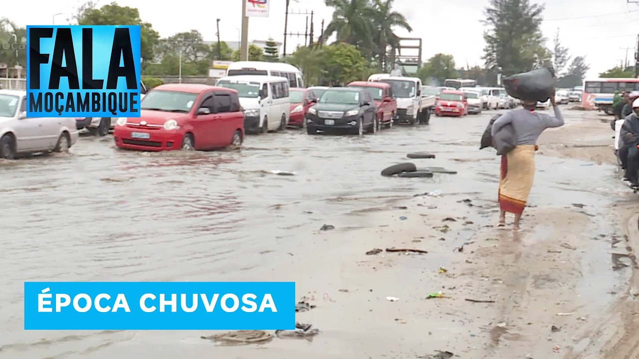 Acumulação de água da chuva na EN1 agrava problema de congestionamento no Zimpeto @Portal FM | Fala Moçambique