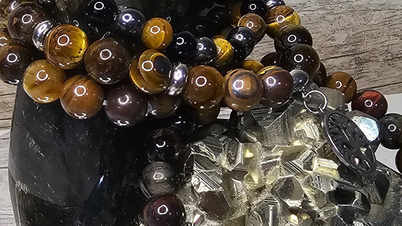 🔴 LIVE Hypnotic Tiger Eye Bracelet 💎 Tree of Life Spinning Gemstone | Luxury ASMR Crystal Jewelry 4K