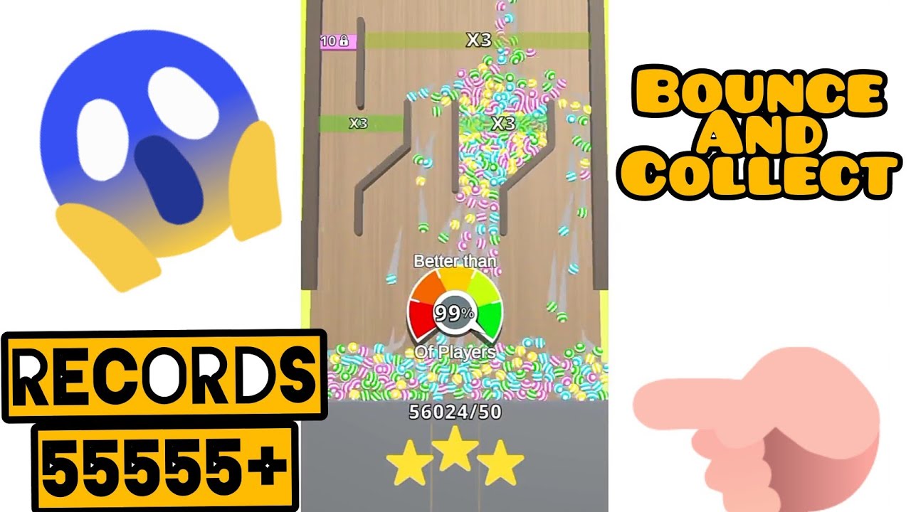 Records 55555+ Bounce and Collect Hacked - Watch till end | Levels 16-17