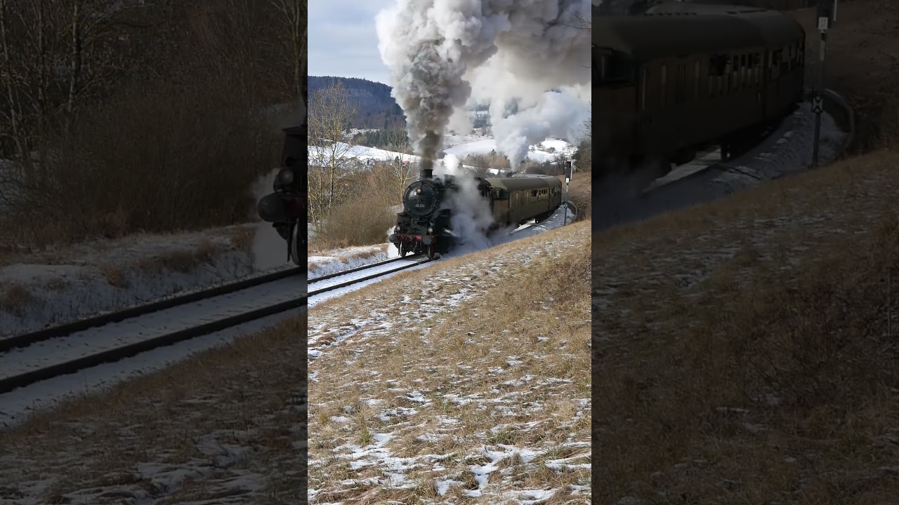 58 311 und 97 501 erstürmen die Steige bei Burladingen 
