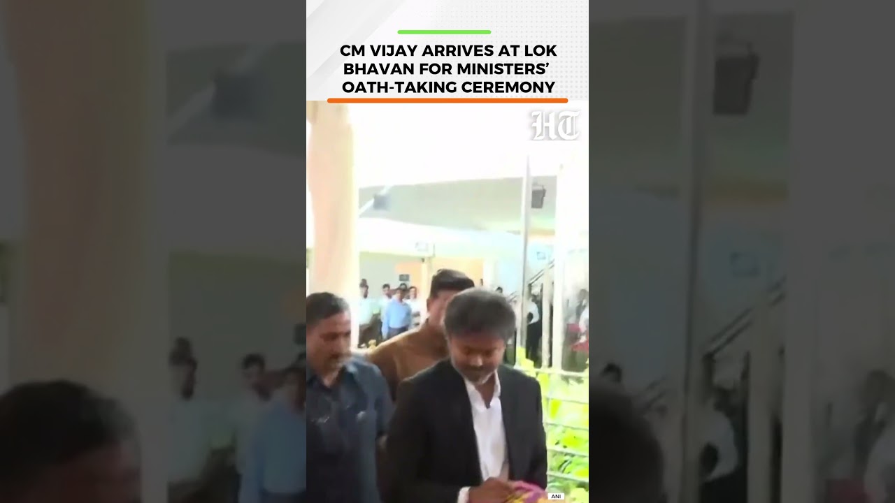 Tamil Nadu CM Vijay Arrives for Ministers&rsquo; Oath Ceremony at Lok Bhavan | HT India