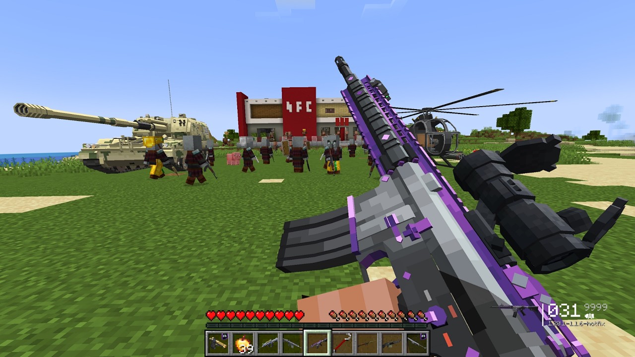 Pillagers Hired Me to Destroy the Villager KFC Restaurant Using Modern Weapons & a Helicopter! 💥🍗