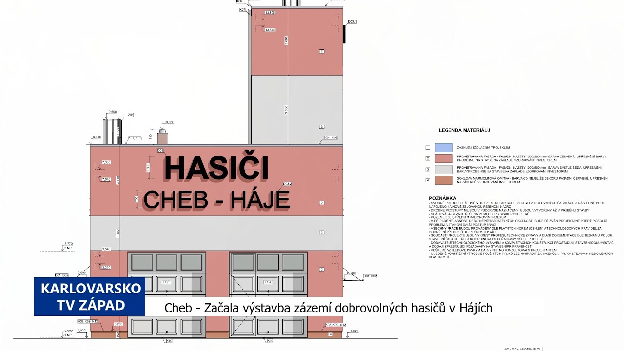 🚒 Cheb: Začala výstavba zázemí dobrovolných hasičů v Hájích (TV Západ)