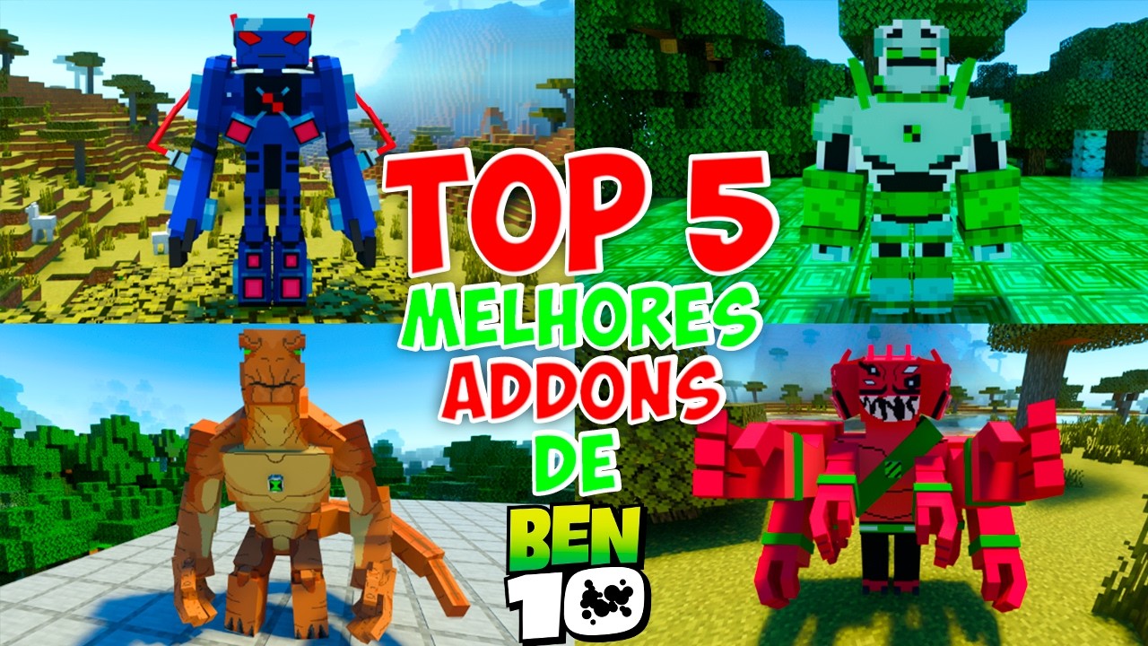 AS 5 MELHORES ADDON/MODS DE BEN 10 PARA O MINECRAFT BEDROCK 12.1+/26.3 EM 2026