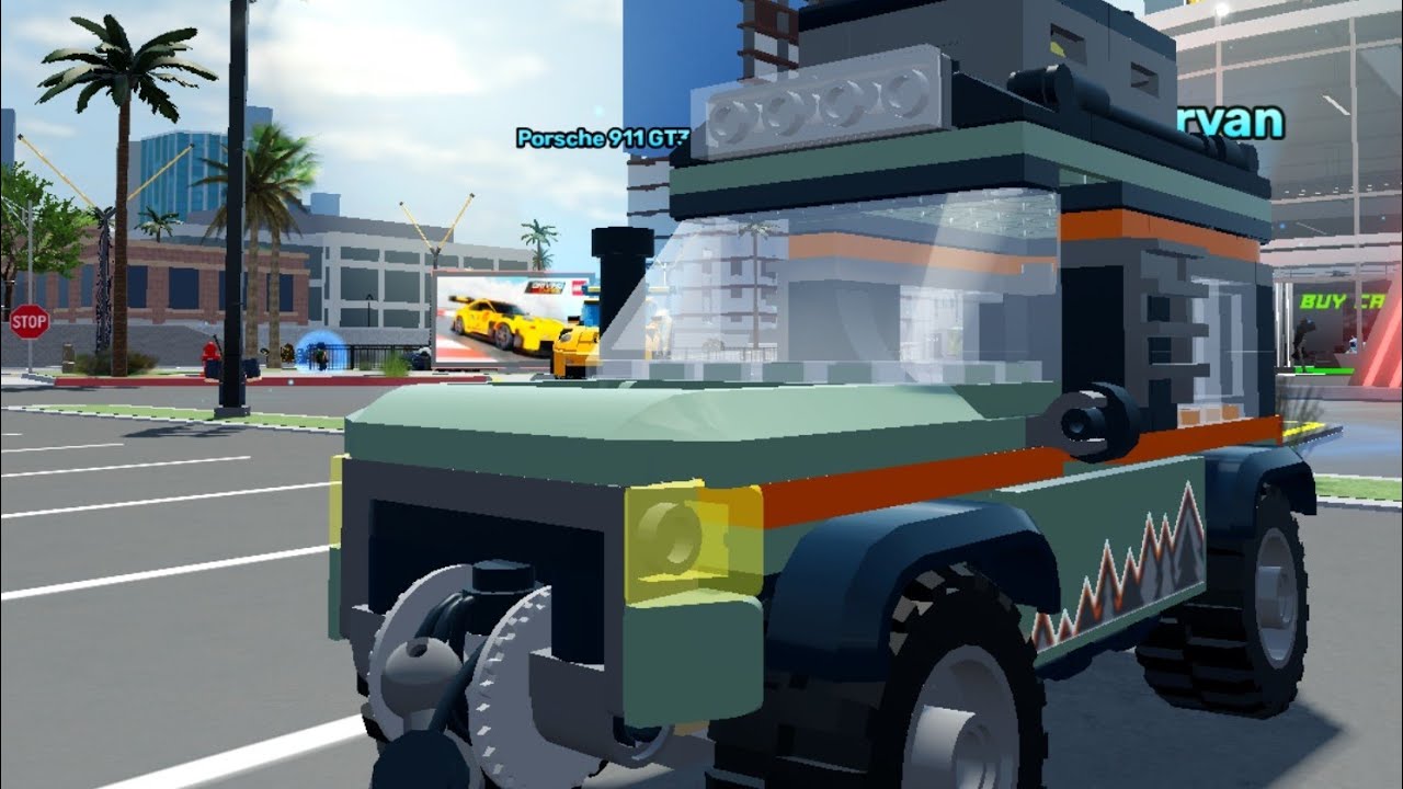 Playing the roblox lego event with the second to last vehicle