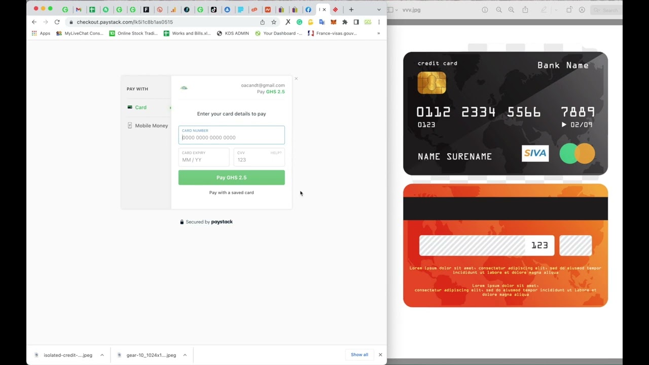 How to use visa, credit card master card to shop online