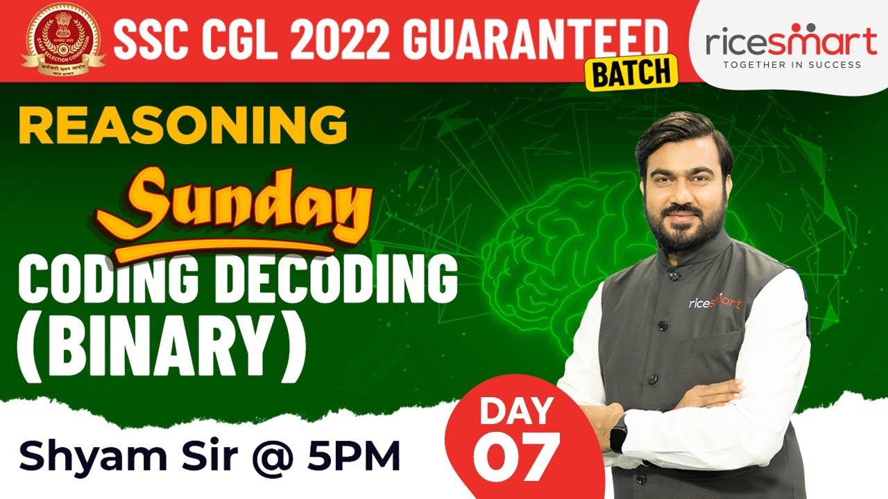 Coding Decoding | Binary Coding | SSC CGL 2022 | Reasoning By Shyam Asare
