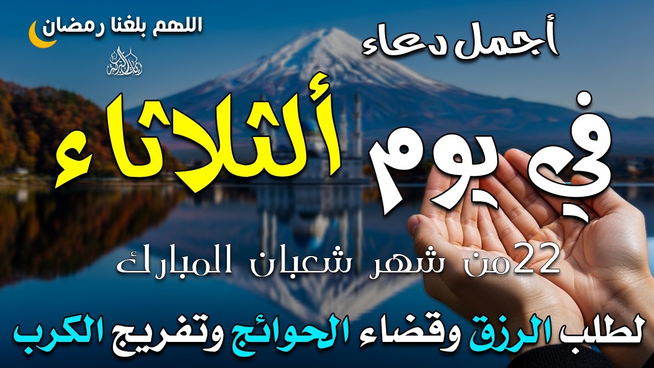 دعاء فى يوم الثلاثاء المستجاب دعاء يوم 22 من شهر شعبان للرزق والشفاء العاجل وقضاء الحوائج 🤲(4k)