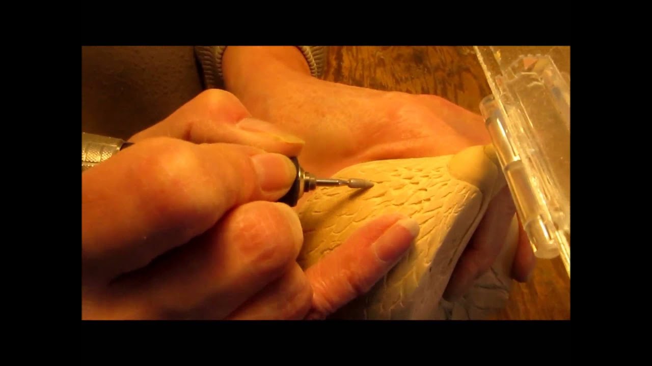 Part One - Carving and Shaping Individual Feathers on Hawk Head - Laurie J. McNeil