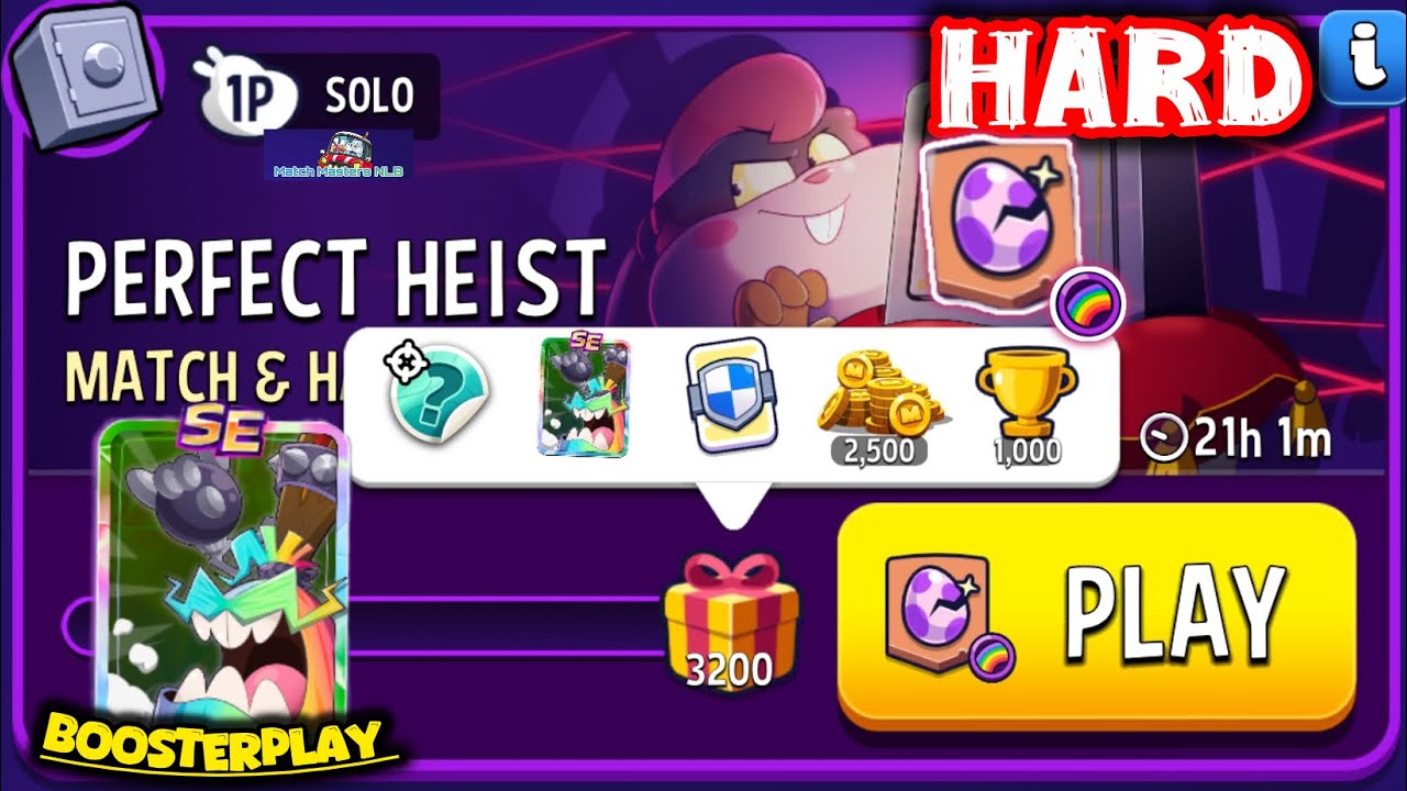 Perfect Heist HARD MATCH HATCH 🐣 Rainbow 3,200 points Match Masters Solo Challenge