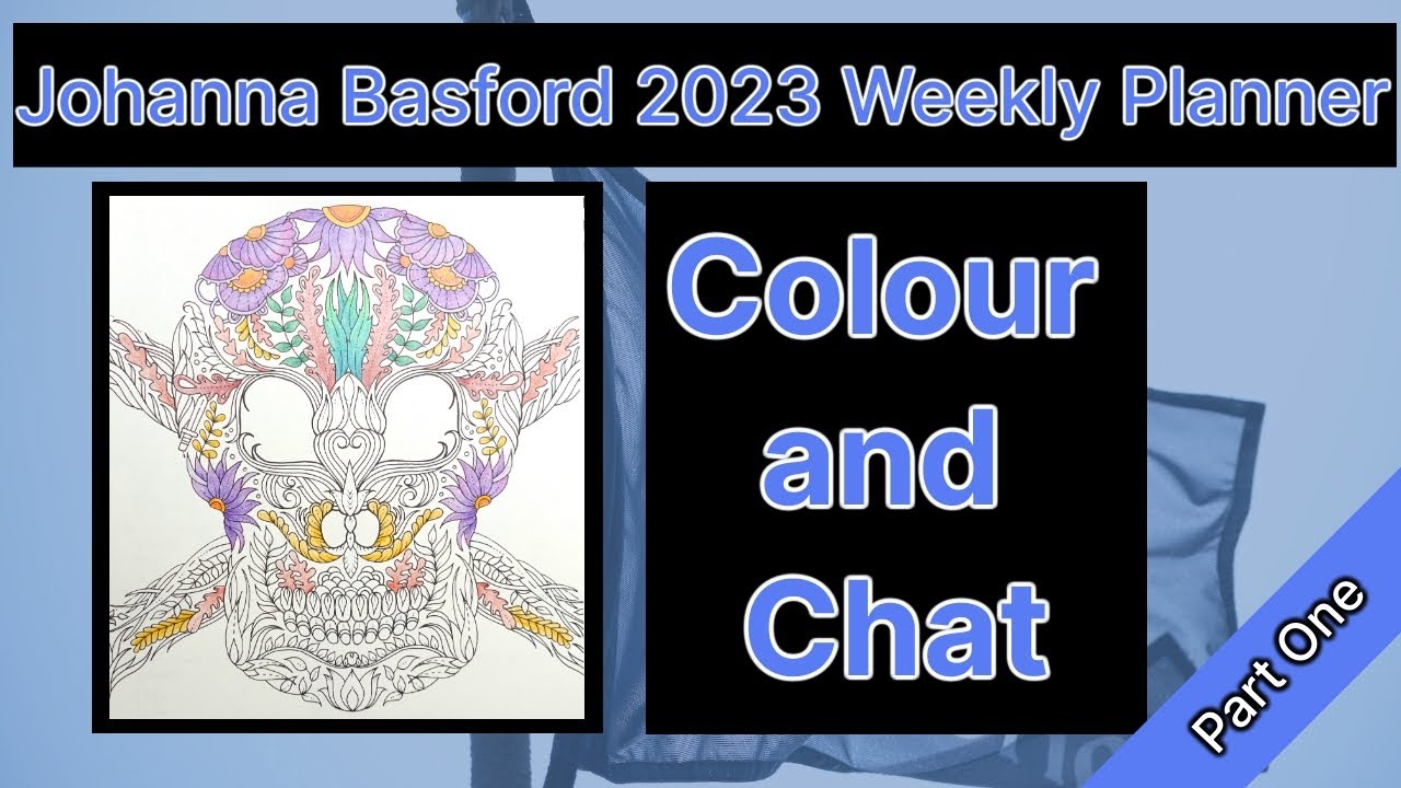 Adult Colouring Tutorial Skull from Johanna Basford 2023 Planner (part 1)