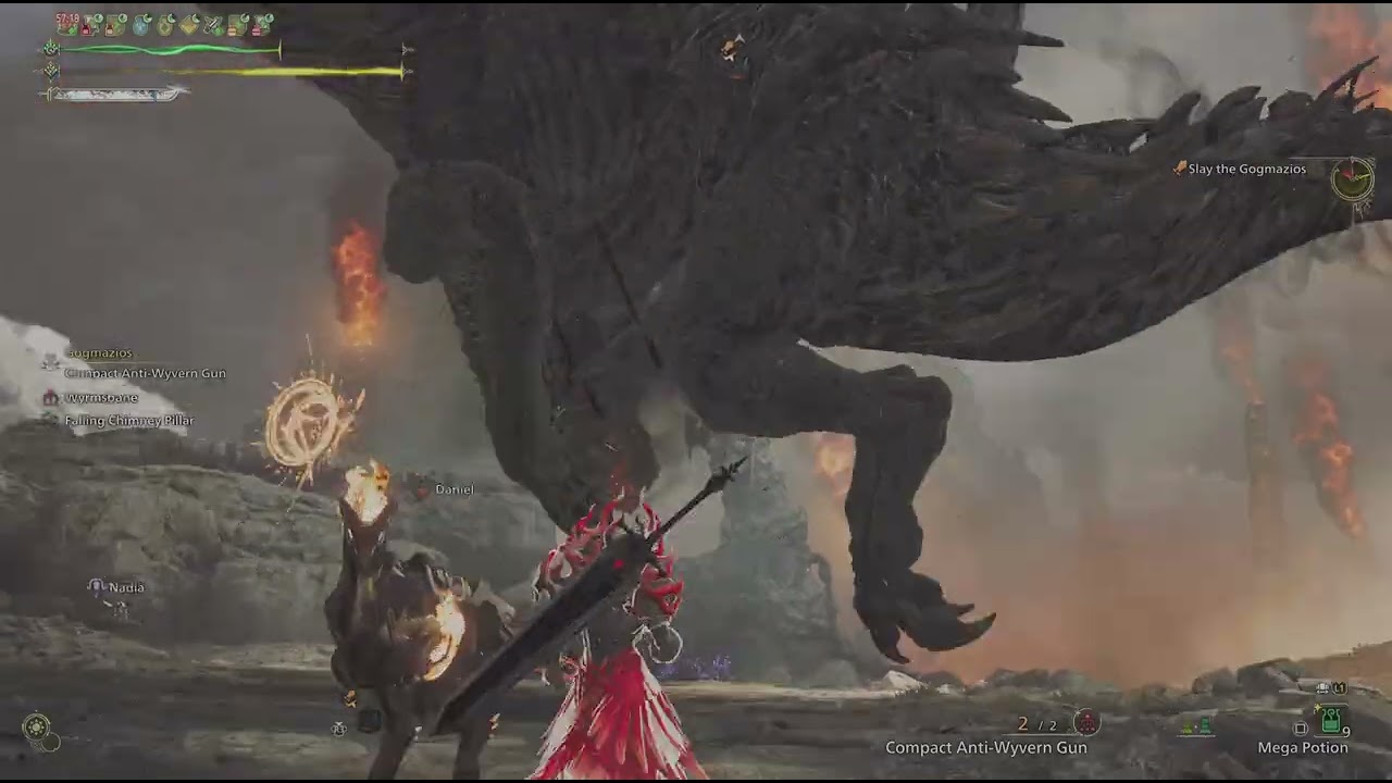 Monster Hunter Wilds: me vs Gogmazios. (technically solo? No farcasters, no restocks and no Palico.)