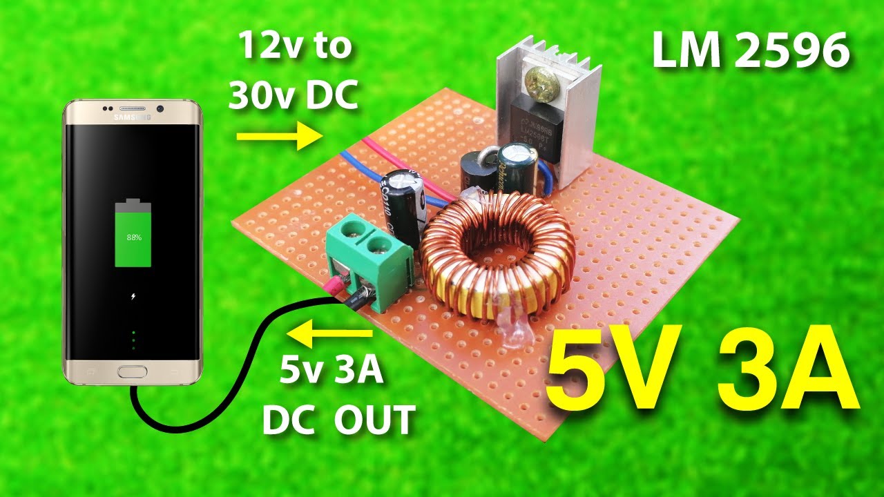 5v/3A regulator | 5 volt battery charger circuit diagram | dc-to-dc converter | lm2596