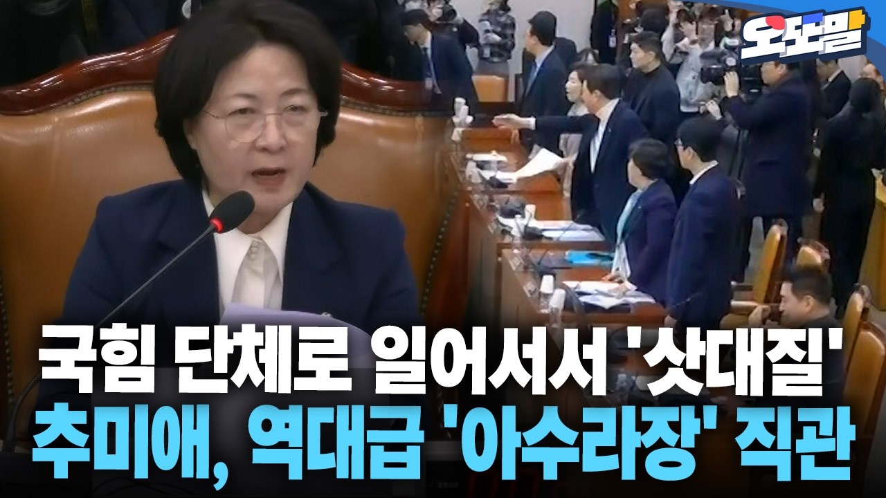 [현장영상] 국힘 단체로 일어서서 '삿대질' 추미애, 역대급 '아수라장' 직관