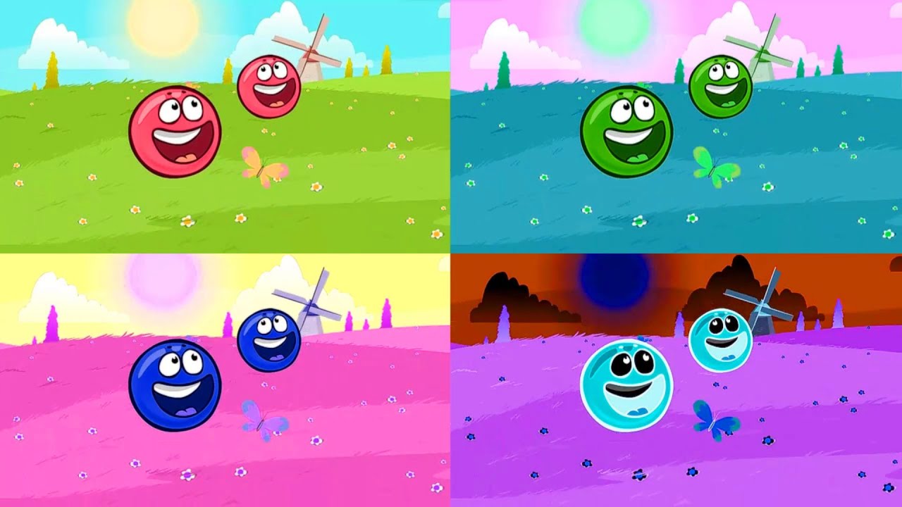 Red Ball 4 | Blue Ball Vs Green Ball Vs Ghost Ball Vs Red Ball with All Colour World | Gameplay