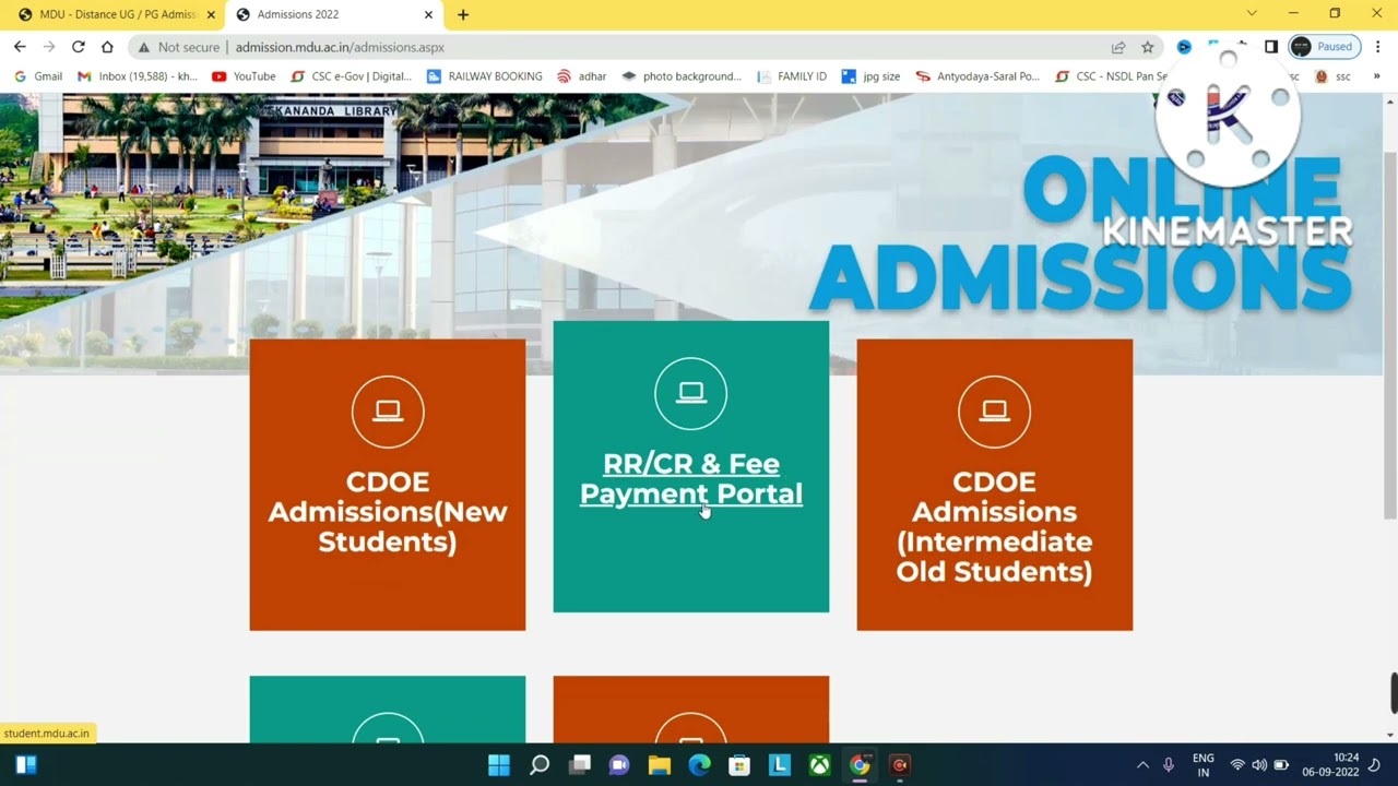 Mdu Distance Courses fees 2022 Error | Mdu Distance Admission Fees 2022