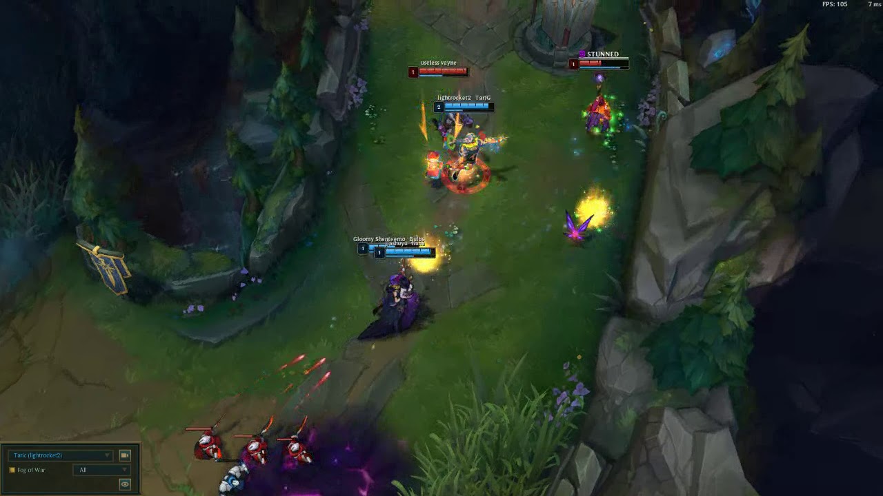Clean lvl 2 Taric Jungle Bot gank