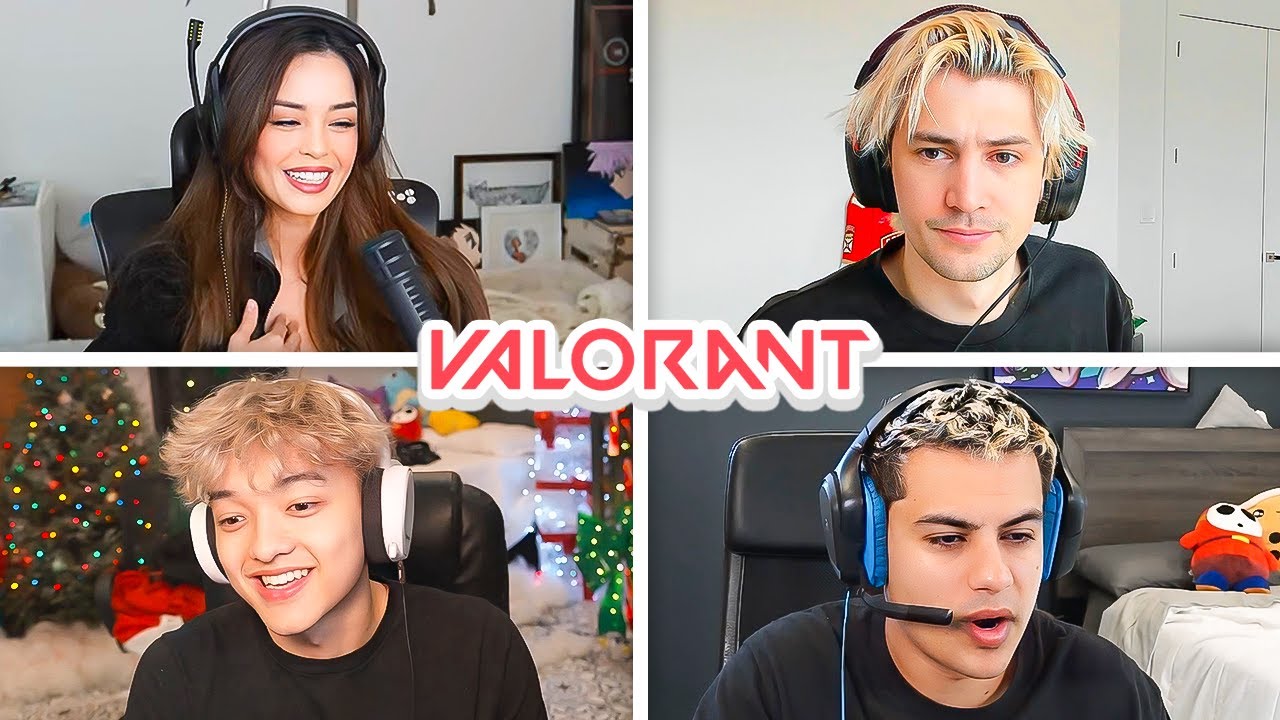 Valkyrae, Stable Ronaldo, xQc & JasonTheWeen Play VALORANT..