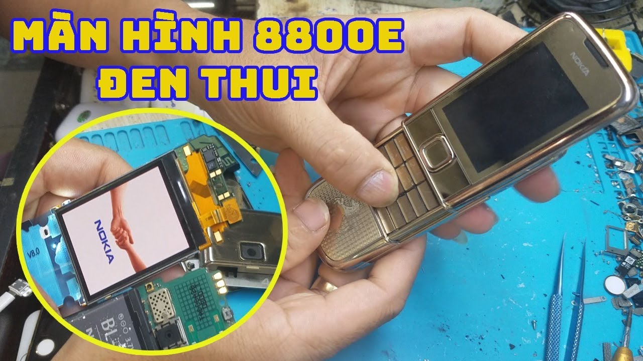 Màn hình nokia 8800E đen thui,8800e không lên hình,nokia mất hển thị