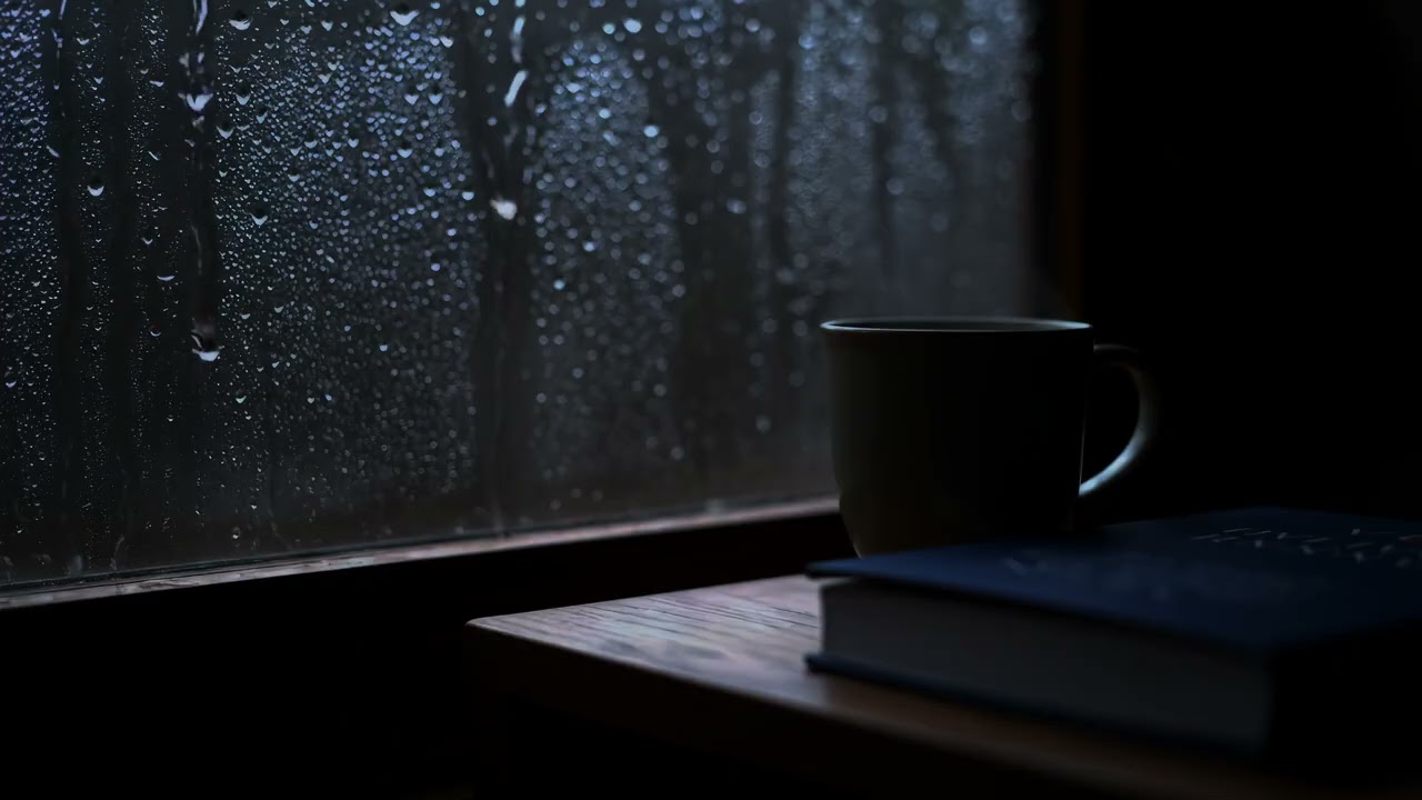Rainy Night by the Window ☕🌧️ | Cozy Study & Sleep Ambience
