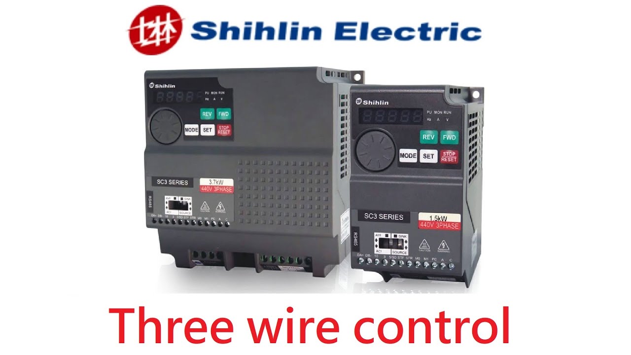 Three wire control on Shihlin  SC3  inverter tutorial