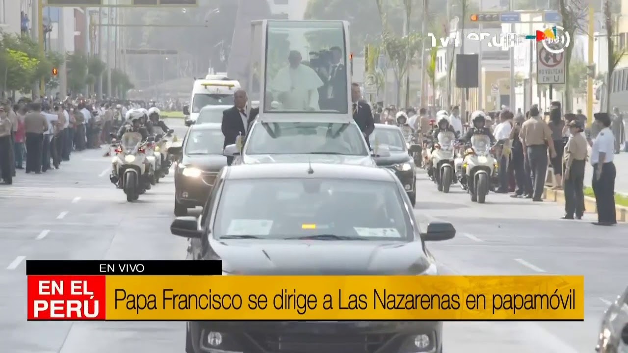 Algarabía de fieles en recorrido del papa Francisco hasta Las Nazarenas