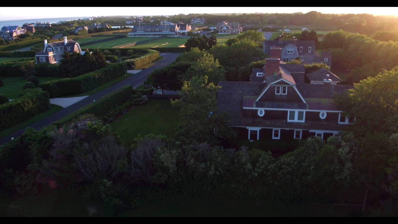 Aerial Flight Over Estate Section of Southampton, Long Island, NY