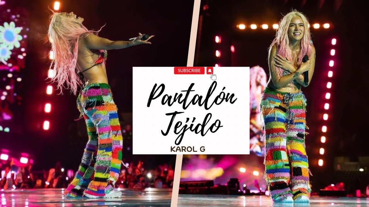 PANTALÓN DE KAROL G TEJIDO A CROCHET