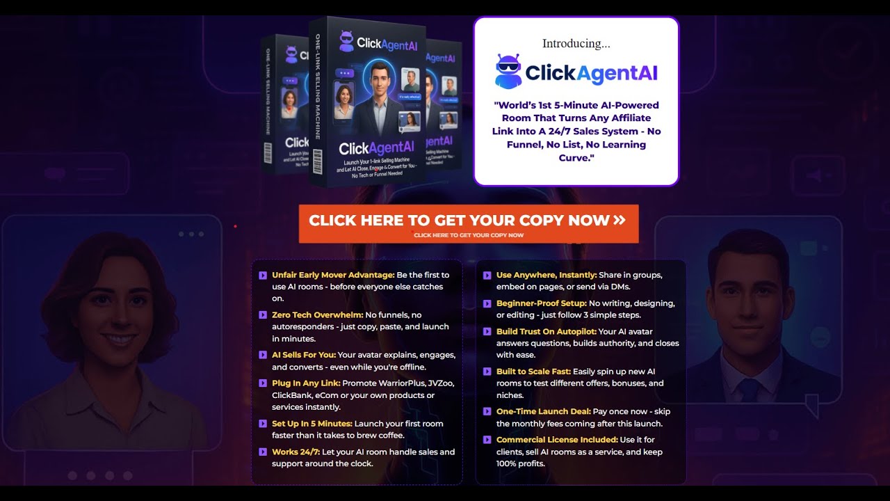 ClickAgent AI Review: 1-Link AI Sales System + FREE Commercial License (Live Demo)