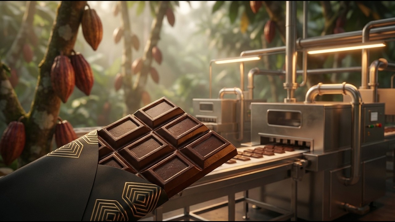From Cacao to Luxury Dark Chocolate Bar | Full Factory Process in 4K