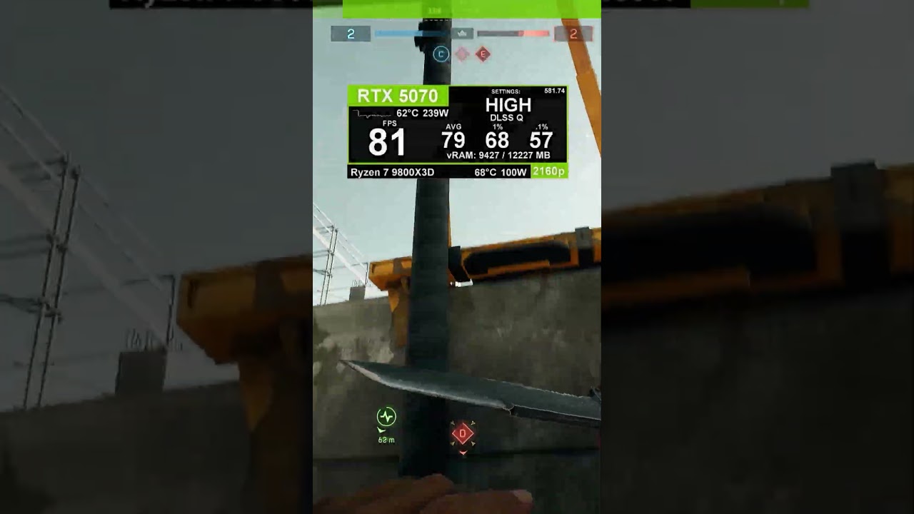 Battlefield 6: RTX 5070 + Ryzen 7 9800X3D 4K 2160p HIGH DLSS Q vs Frame Gen