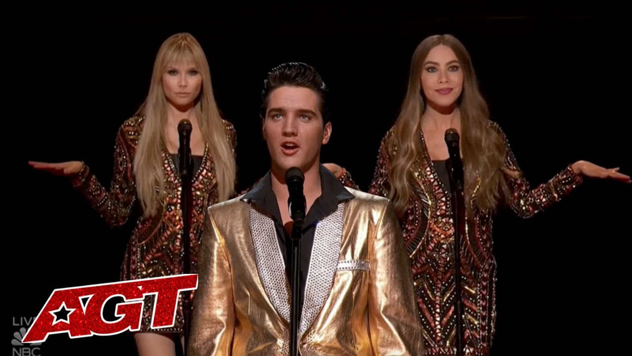 ELVIS Comes Alive To Sing with Simon Cowell, Sofia Vergara and Heidi Klum on America's Got Talent!