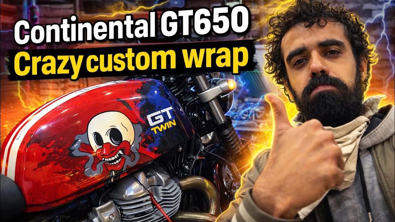 Born to Be Wild – GT 650 Custom Clown Skull Wrap😈