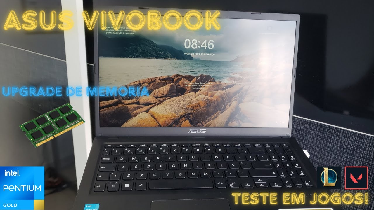 ASUS VIVOBOOK 15 PENTIUM GOLD | UPGRADE DE MEMORIA + TESTE EM JOGOS!
