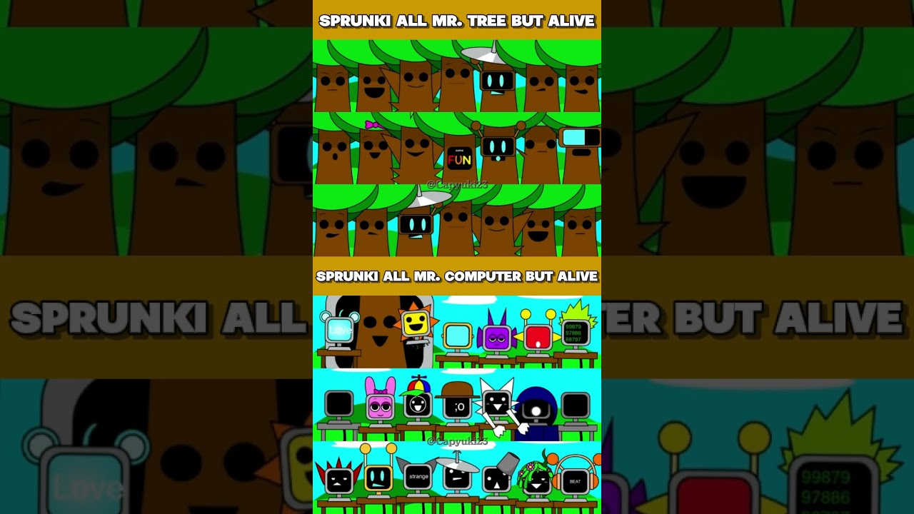 SPRUNKI ALL MR. TREE 🆚 SPRUNKI ALL MR. COMPUTER BUT ALIVE 